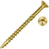 Шуруп конструкционный 6,0х240 мм, Torx 30, желтый потайной острый с насечкой (100)